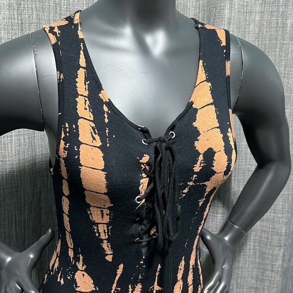 Forever 21 Contemporary Lace Up Front Sleeveless Tie Dye Dress S - Picture 6 of 15